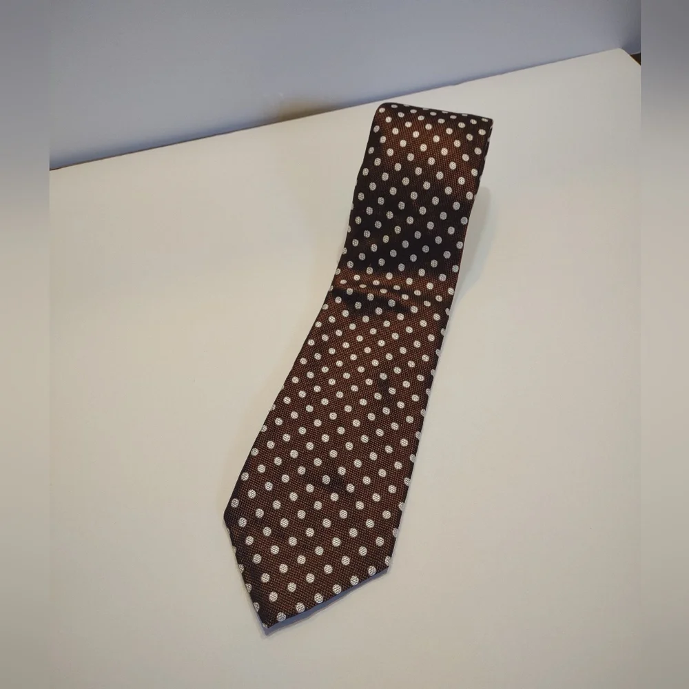 Sean John Brown Polka Dot As Silk Tie